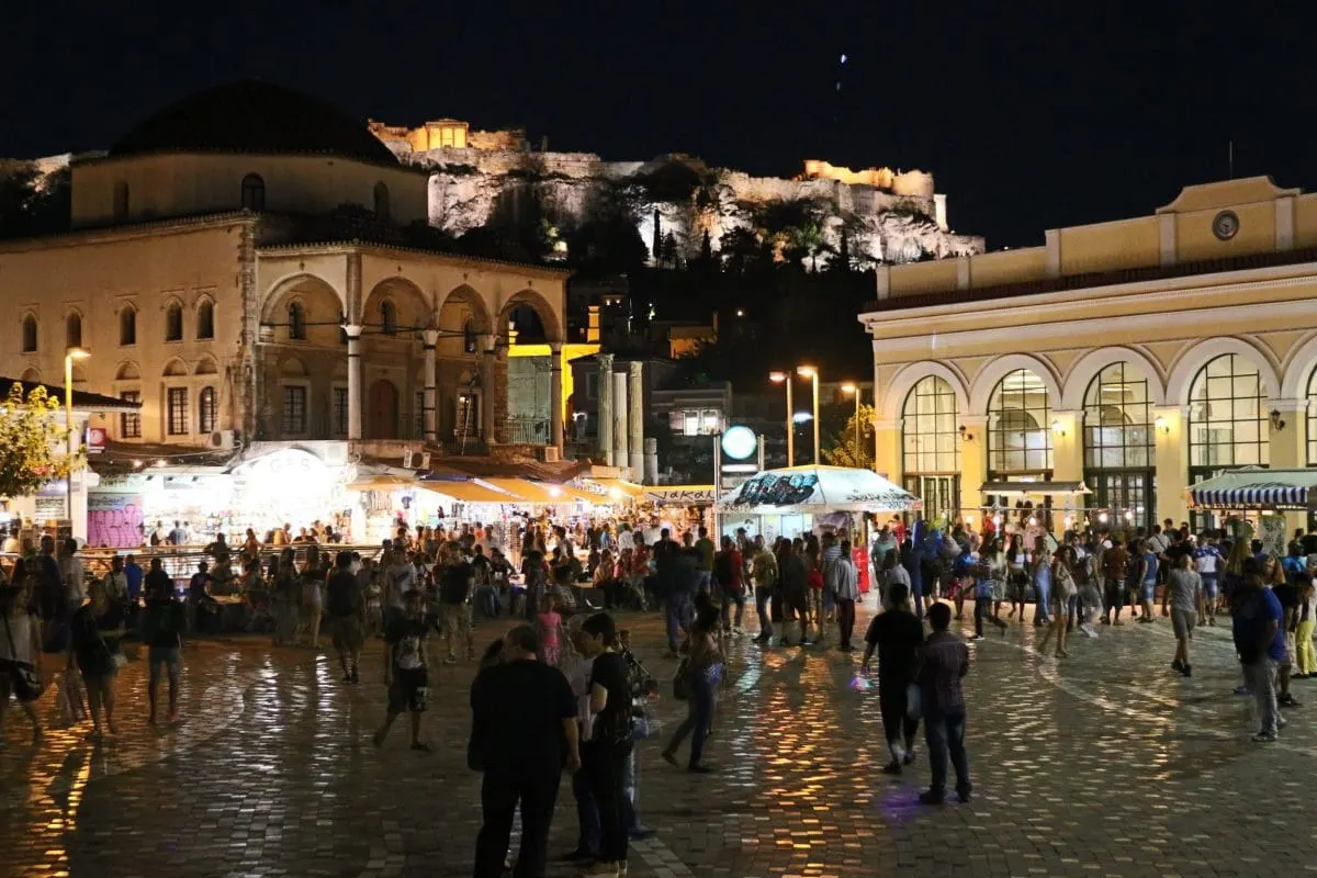 Monastiraki Square by night